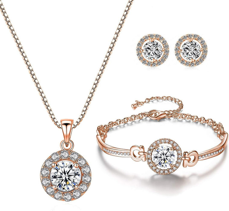 Bridal Jewelry Sets 1 set Cubic Zirconia Alloy Rings 1 Necklace 1 Bracelet Earrings