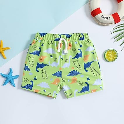 Toddler Boys Beach Shorts Dinosaur Sleeveless Outdoor Tropical Yellow Summer Clothes 3-7 Years