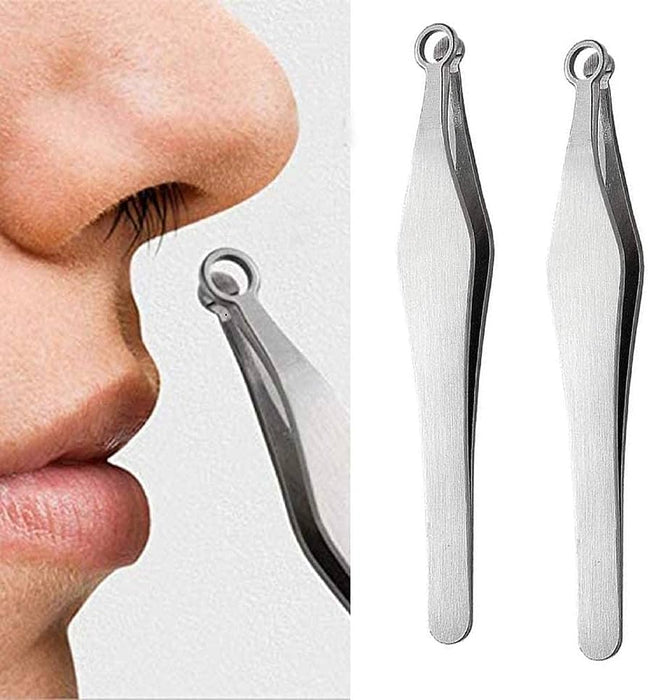 Universal Nose Hair Trimming Tweezers Stainless Steel Eyebrow Nose Hair Cut Manicure