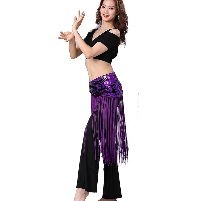 Belly Dance Dance Accessories Belt Glitter Cinch Cord Tassel Women's Performance Training High Polyester Sequined