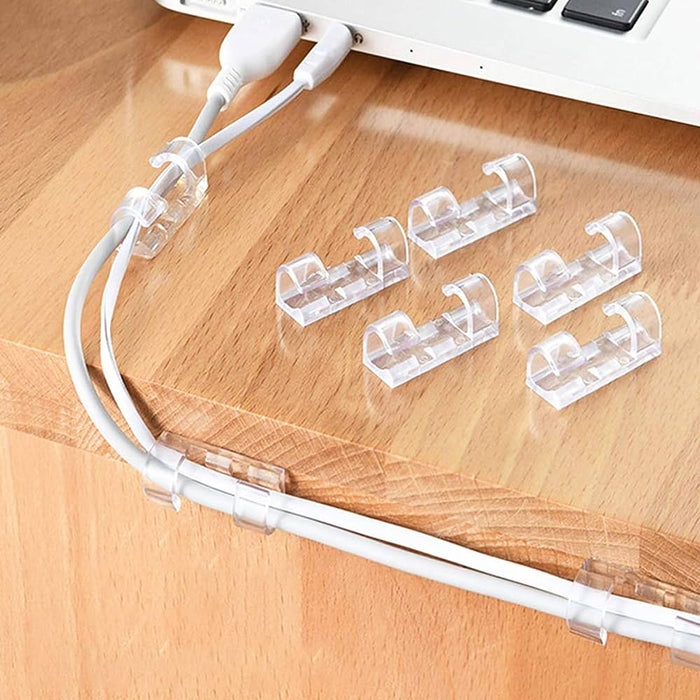 20pcs Cord Clips, Strong Adhesive, Wire Fixing, Cable Clips, PC Accessories,