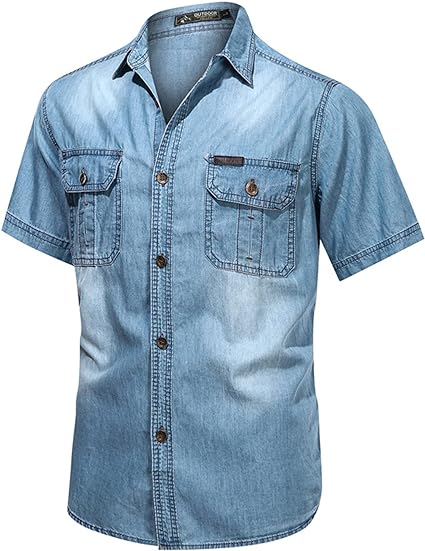 Men's Shirt Button Up Shirt Casual Shirt Summer Shirt Jeans Shirt