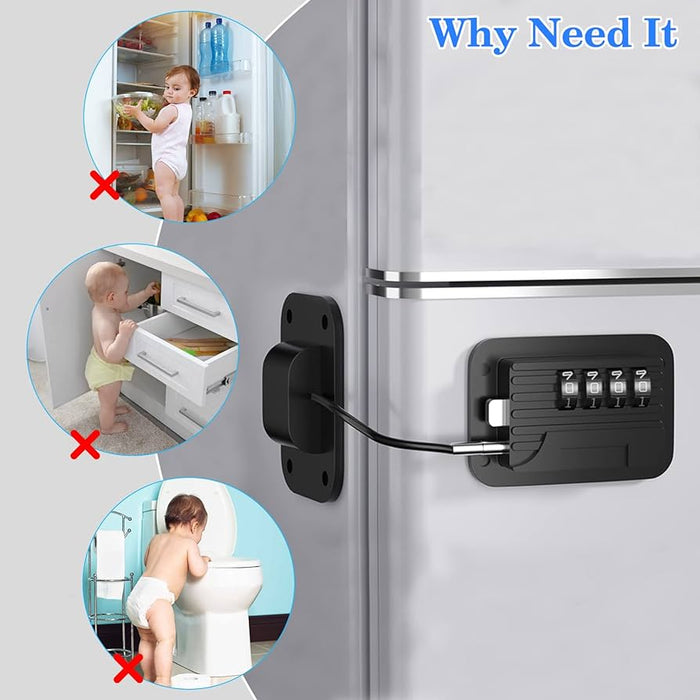 1pcs Refrigerator Fridge Freezer Door Lock With Password, Child Proof Refrigerator Door Lock For Kitchen Refrigerator