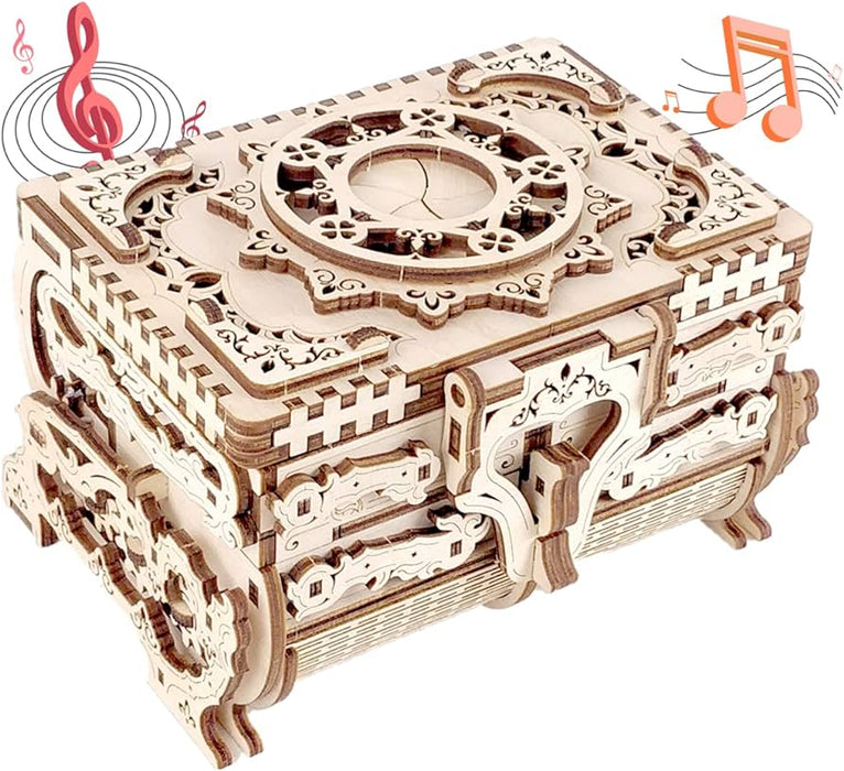 3D Wooden Puzzle Secret Code Storage Box Password Music Case DIY Home Decoration Laser-Cut