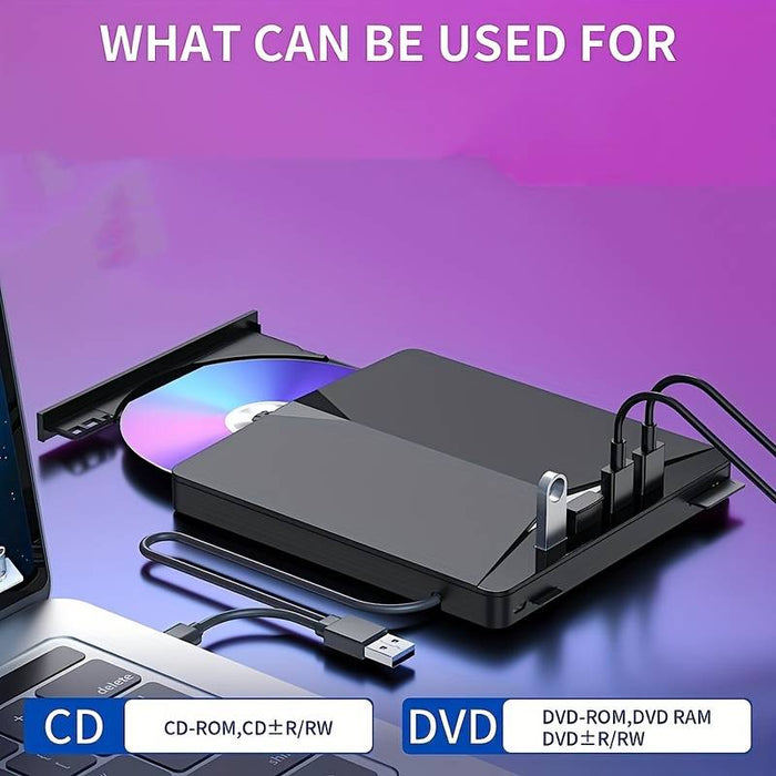 Type C/USB 3.0 External DVD Drive CD Player PC DVD-RW ROM Player CD-RW External CD DVD Drive For Macbook