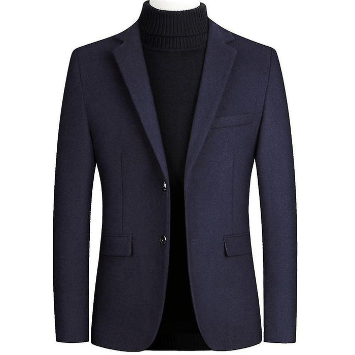 Men's Fall/Winter Tweed Blazer Jacket Regular Slim Fit Keep Warm Single Breasted