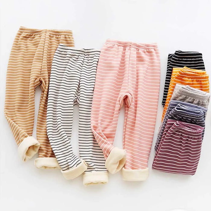 Kids Boys Pants Trousers Stripe Keep Warm Pants Casual Basic