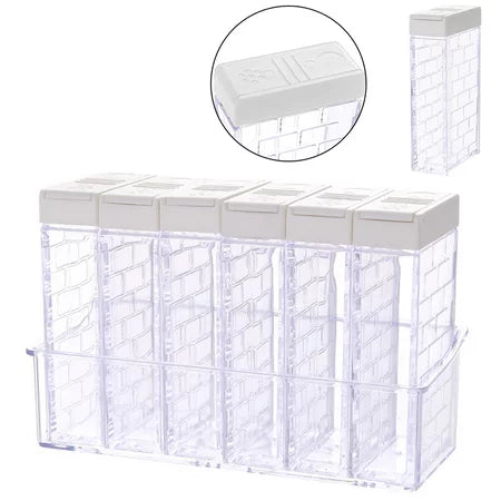 Spice Shaker Jars, Seasoning Shaker Box Condiment Set , Seasoning Storage Containers,Brown