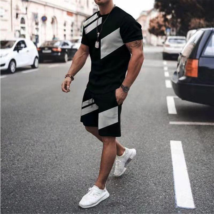 Men's T-shirt Suits Tracksuit Tennis Shirt Shorts and T Shirt Set Set