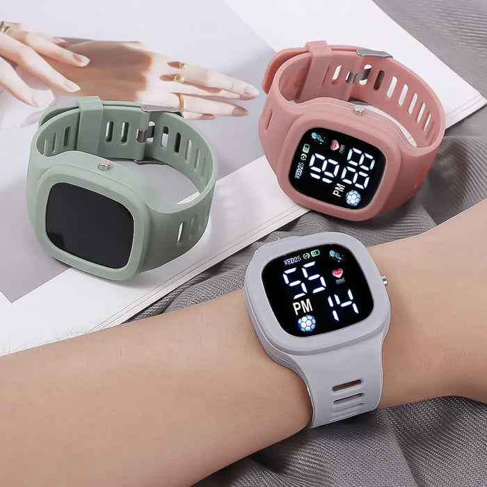 Fashion Sports Watch For Boys Girls Led Digital Kids Watches Children's Waterproof Silicone