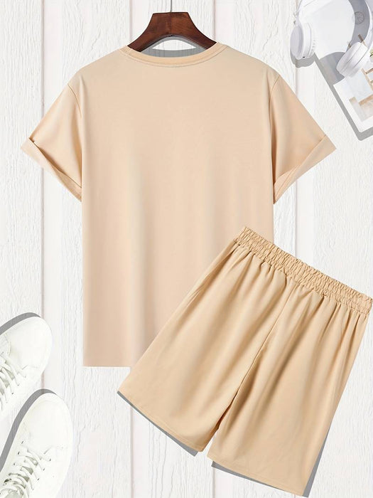 Men's Shorts and T Shirt Set T-Shirt Outfits Graphic Letter Crew Neck Clothing Apparel 3D Print