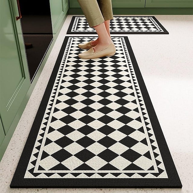 Kitchen Floor Mats Lattice Non-Slip Waterproof And Oil-Proof Mats Dirt-Resistant