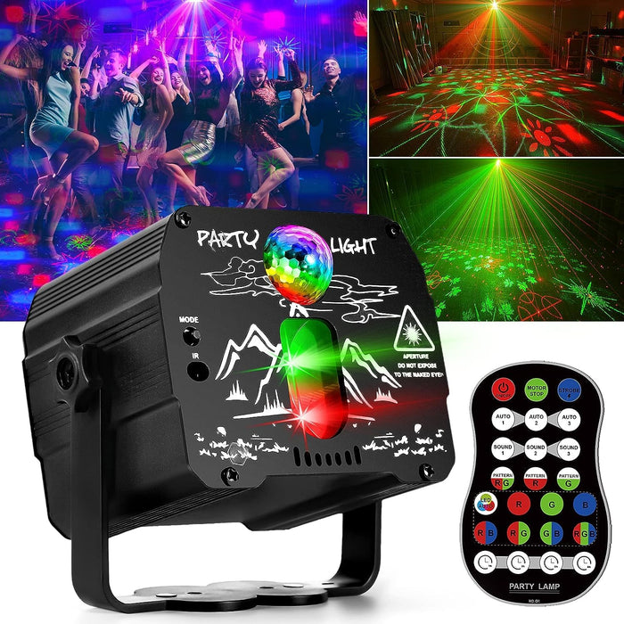 New USB LED Stage Light Laser Projector Disco Lamp with Voice Control Sound Party Lights for Home