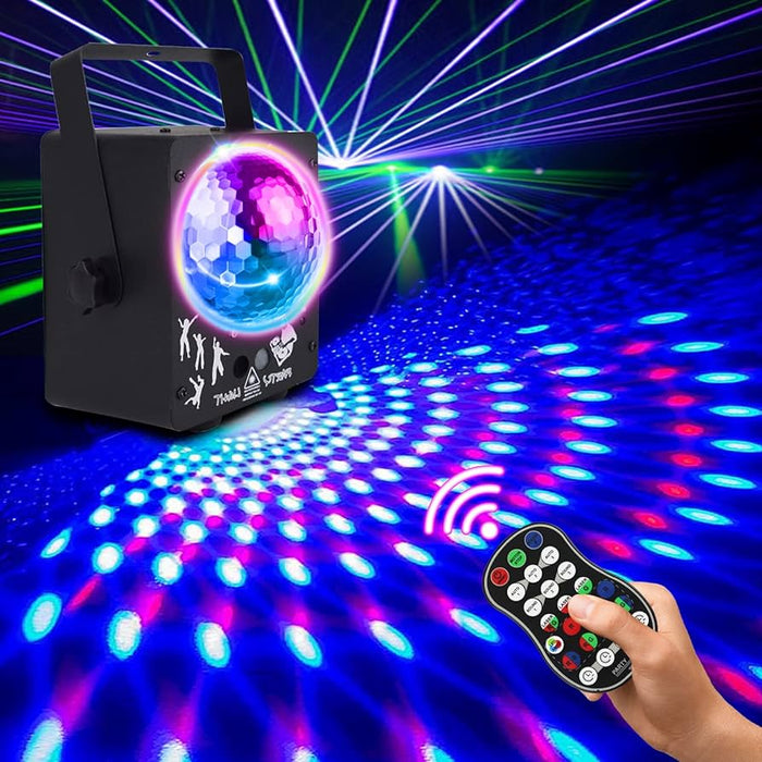 60 Colors Party Lights DJ Disco Lights Sound Activated Outdoor Indoor LED Laser 2 in1