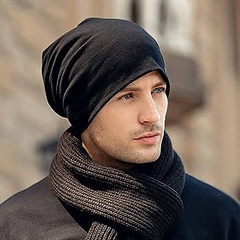 Men's Beanie Hat Cap Black Light Grey Polyester Streetwear Stylish Casual Outdoor