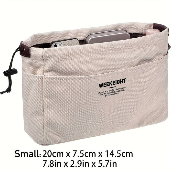Drawstring Canvas Storage Organizers Multi-Pockets Liner Bag Lightweight Portable Travel Storage Bag