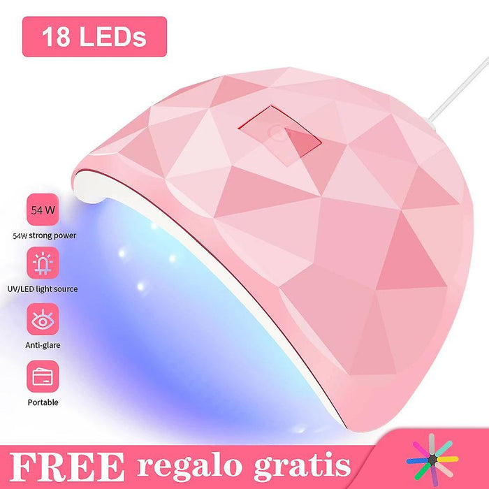54W 18 LED Drying Lamp Manicure UV Nail Dryer Curing Gel Nail Polish With USB Smart Timer