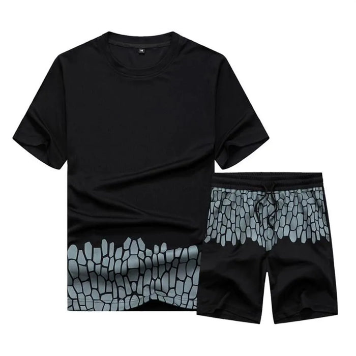 Men's T-shirt Suits Tracksuit Tennis Shirt Shorts and T Shirt Set Graphic Tee Color Block Crew Neck