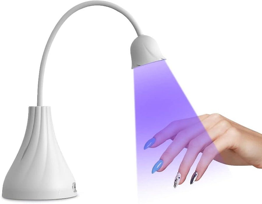 LED UV Nail Lamp USB Rechargeable Mini Lotus Hands Free Light Rotatable Nail Dryer Quick Dry Nail Polish