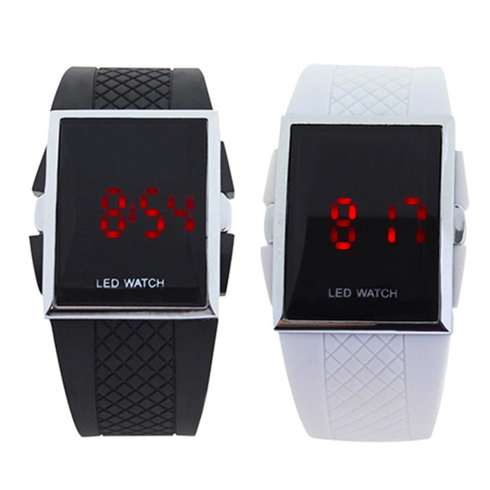 New Fashion Hot Personality Leisure Mens Womens Unisex White Black LED Digital Sports Wrist Watch