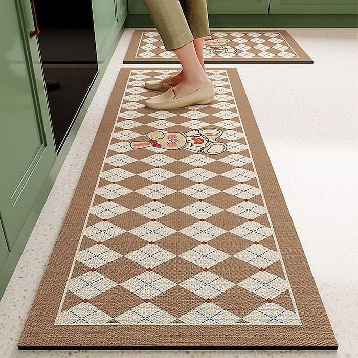 Kitchen Floor Mats Lattice Non-Slip Waterproof And Oil-Proof Mats Dirt-Resistant
