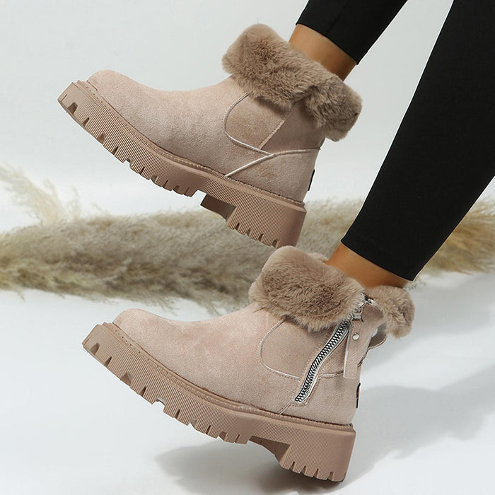 Women's Boots Suede Shoes Daily Booties Ankle Boots Winter Fleece