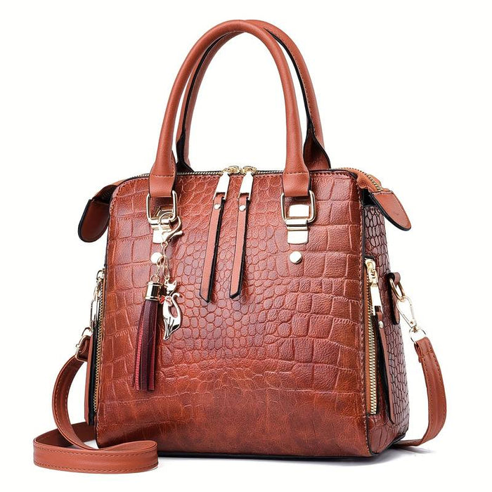 Women's Tote Bag Set Boston Bag PU Leather Shopping Daily Zipper Adjustable Large Capacity