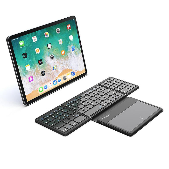 Wireless Rechargeable BT Keyboard With Touchpad & Numeric Keypad Perfect for Phone & Tablet