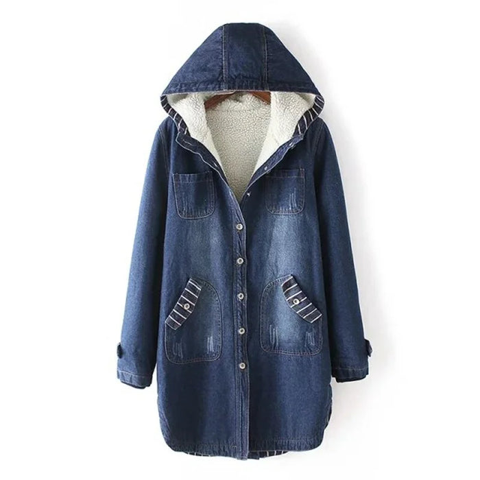 Women's Denim Jacket Warm Breathable Outdoor Casual Daily Wear Button Pocket Print Single Breasted