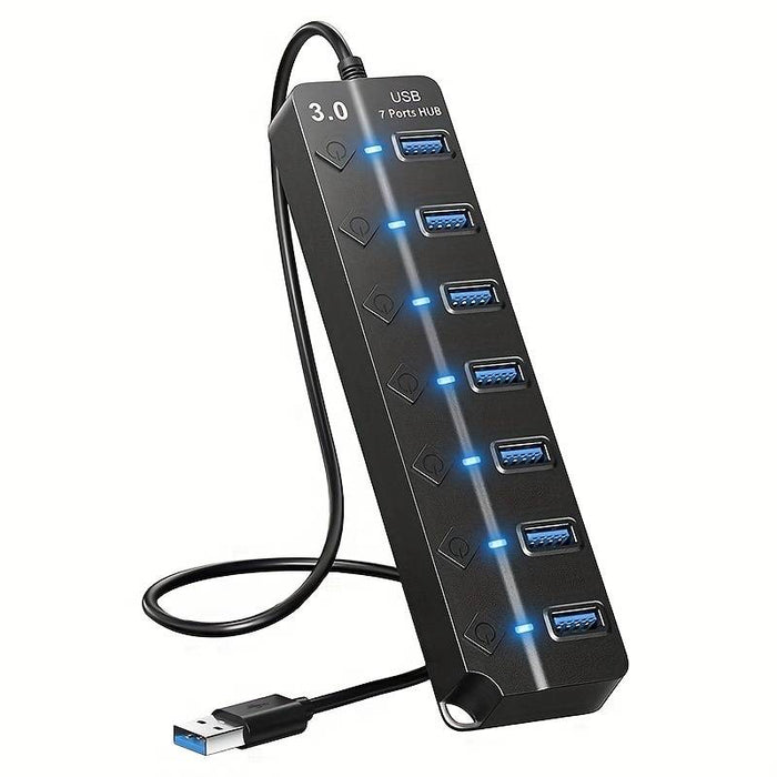 Usb Extension Cable Multiple Port 4-Port/7-Port USB 2.0/3.0 HUB Splitter With LED Power