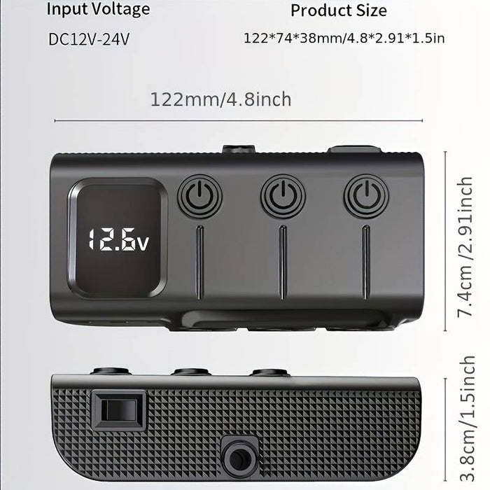 3 Way Car Cigarette Lighter Socket Splitter DC 12V/24V Power Charger Adapter with 3 USB Ports