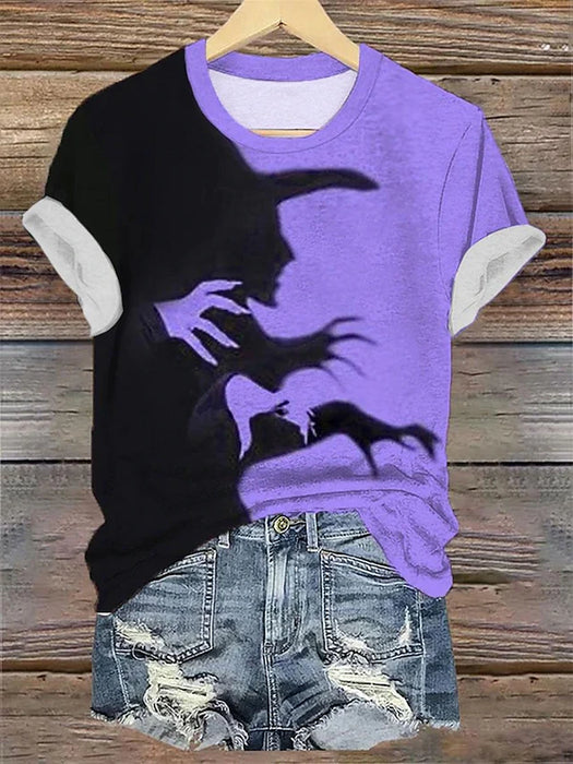 Women's T shirt Tee Daily Casual Halloween Short Sleeve Purple Summer