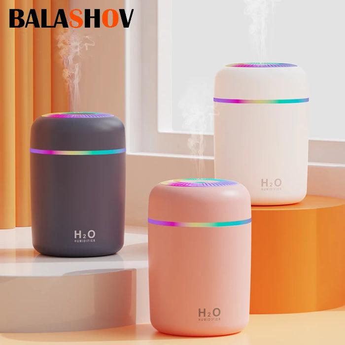 300ml H2O Air Humidifier Portable Mini USB Aroma Diffuser With Cool Mist For Bedroom Home Car
