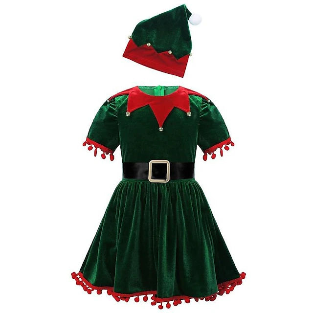 Elf Fancy Costume Cosplay Costumes Santa Hat Girls' Christmas Christmas Eve