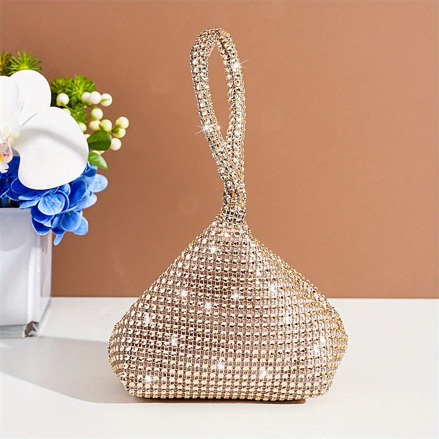 Women's Handbag Evening Bag Silk Synthetic Party Outdoor Rhinestone Crystals Lightweight Durable Anti-Shock