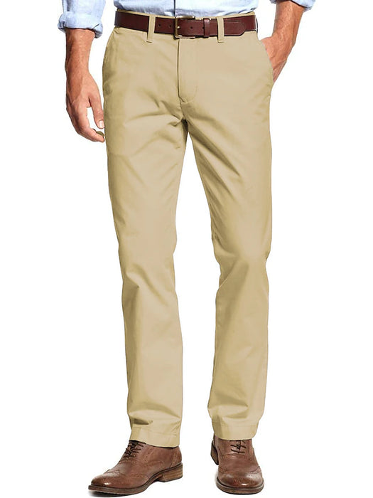 Men's Trousers Chinos Chino Pants Pocket Plain Comfort Breathable Outdoor