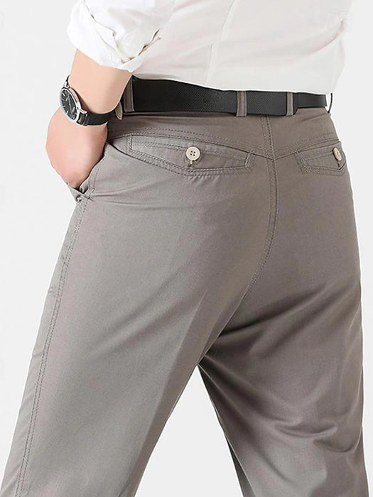 Men's Trousers Chinos Chino Pants Pocket Plain Comfort Breathable Outdoor