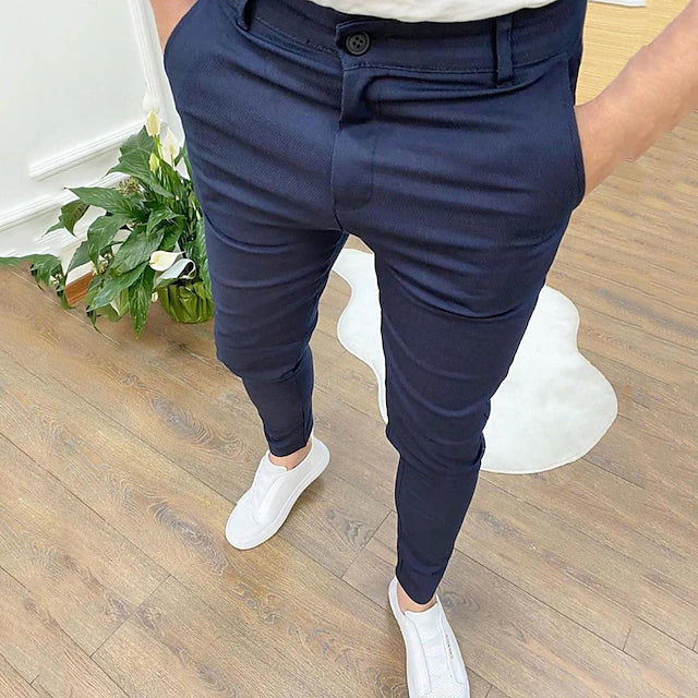 Men's Trousers Chinos Jogger Pants Pocket Plain Comfort