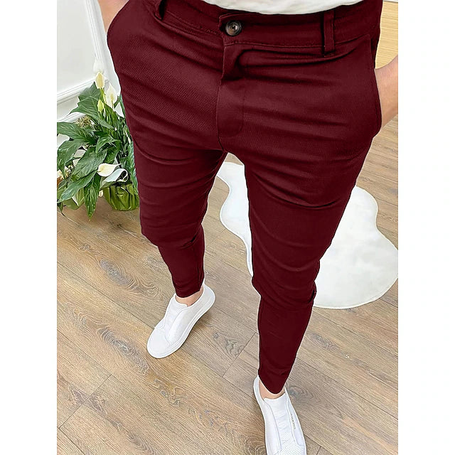 Men's Trousers Chinos Jogger Pants Pocket Plain Comfort