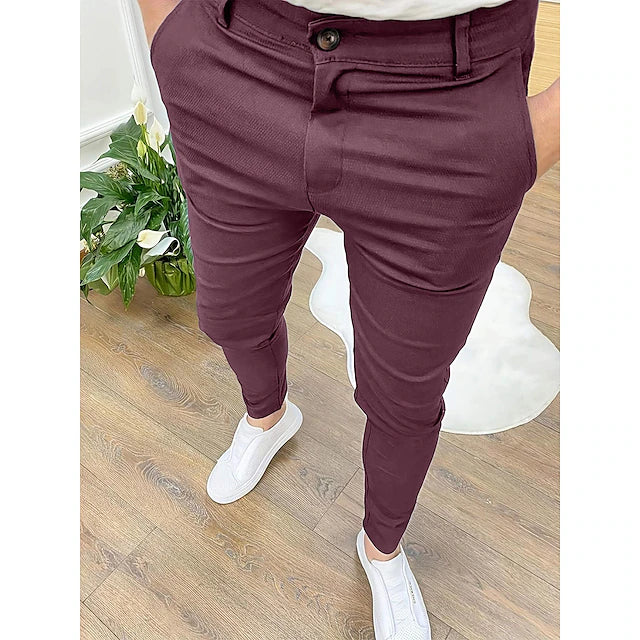 Men's Trousers Chinos Jogger Pants Pocket Plain Comfort