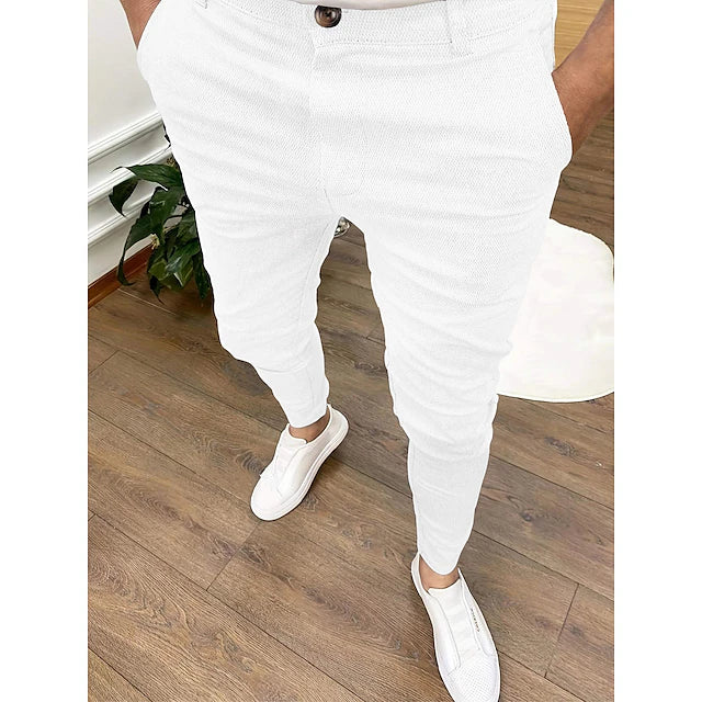 Men's Trousers Chinos Jogger Pants Pocket Plain Comfort