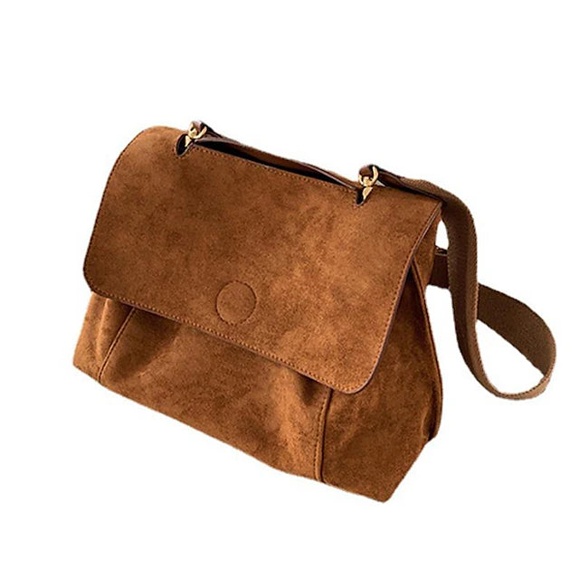 Women's Crossbody Bag Shoulder Bag Messenger Bag Faux Suede Daily Holiday Buckle Adjustable Large Capacity