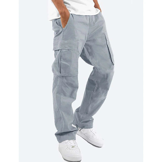 Men's Cargo Pants Cargo Trousers Joggers Drawstring Elastic Waist Plain