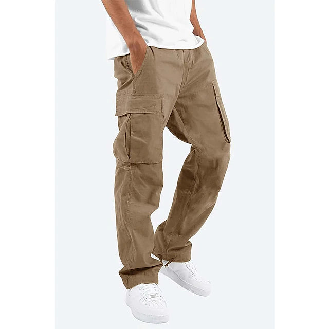 Men's Cargo Pants Cargo Trousers Joggers Drawstring Elastic Waist Plain
