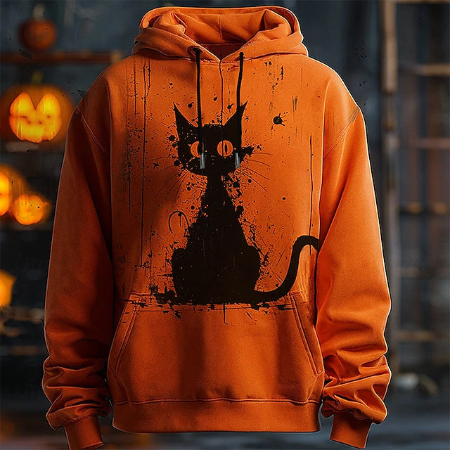 Cat Pumpkin Men's Fashion 3D Print Hoodie Halloween Hoodies