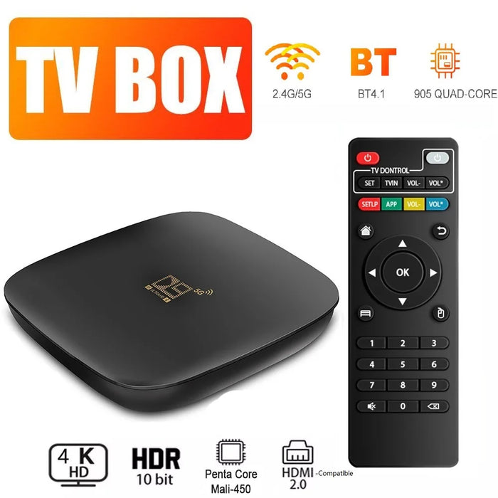 New Smart TV Box Android 10.0 D9 HD 4K Quad Core Media Player Video 2.4G 5GHz Wifi Smart TV Box Set Top Box