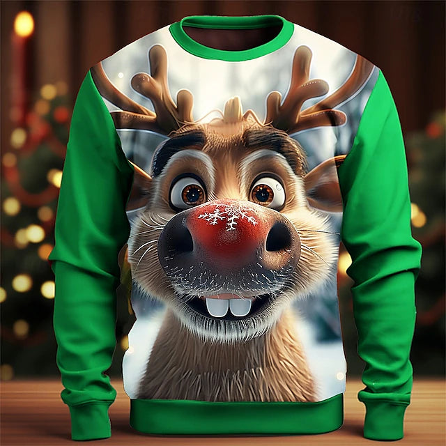 Christmas Men's 3D Print 3D Sweatshirt Sweatshirts Sweatshirt Long Sleeve