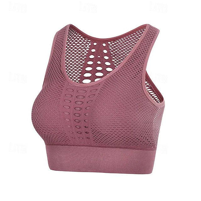 Women's Light Support Sports Bra Running Bra Open Back Removable Pad Bra Top