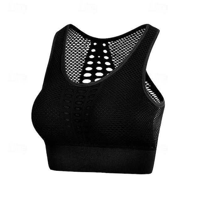 Women's Light Support Sports Bra Running Bra Open Back Removable Pad Bra Top