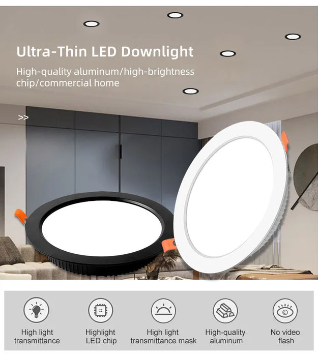 2Pcs LED Waterproof Downlight Dimmable Kitchen 220V Bathroom Toilet Eaves White Ceiling Lamp Spot Light